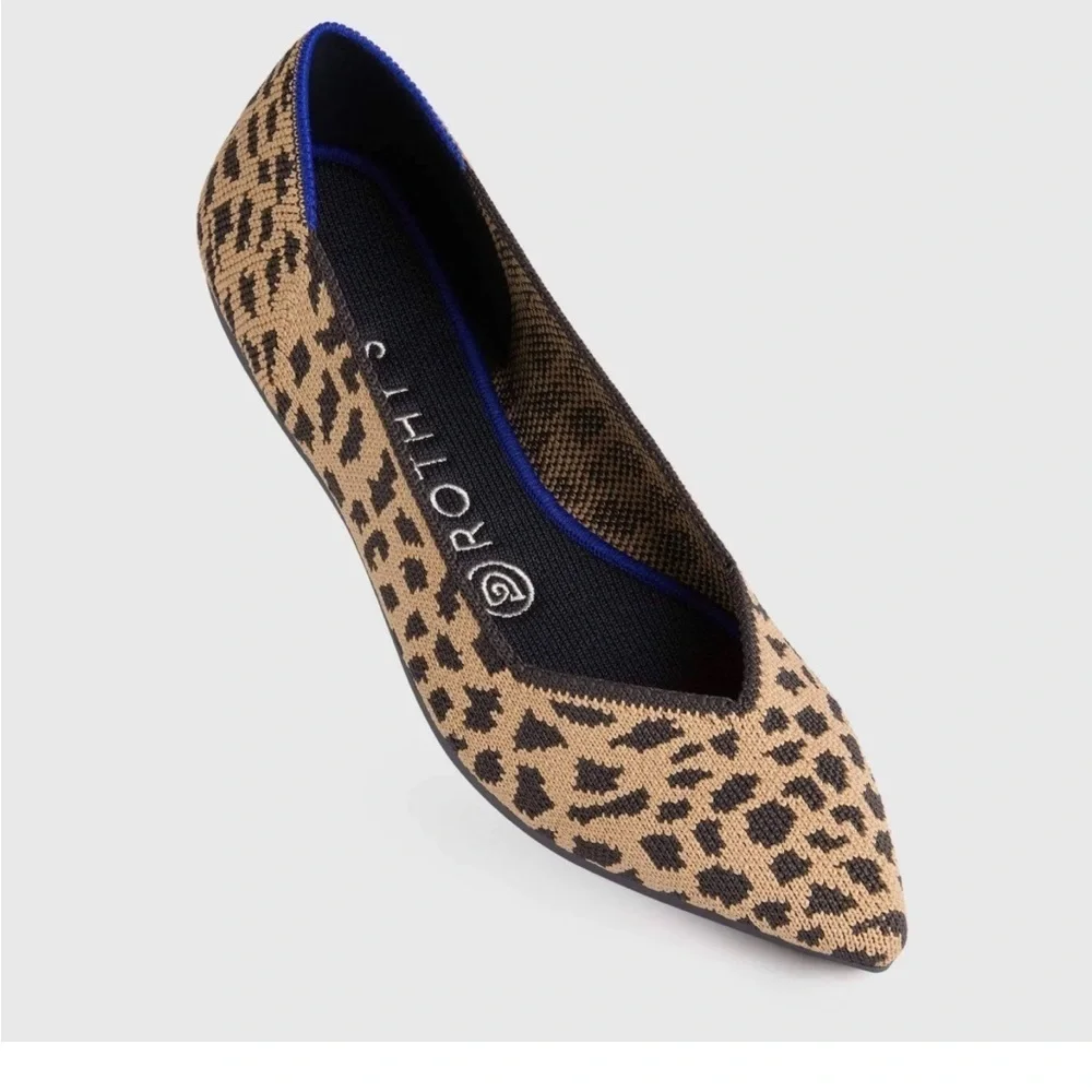 ROTHYS The Point Leopard Desert Cat Shoe Retired Animal Print Slip On Flat Sz 6